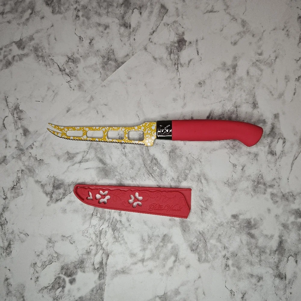 Pioneer Woman Sweet Rose Tomato/Cheese Knife with Sheath